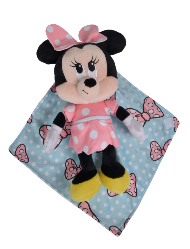  minnie mouse soft toy blankee pink blue 